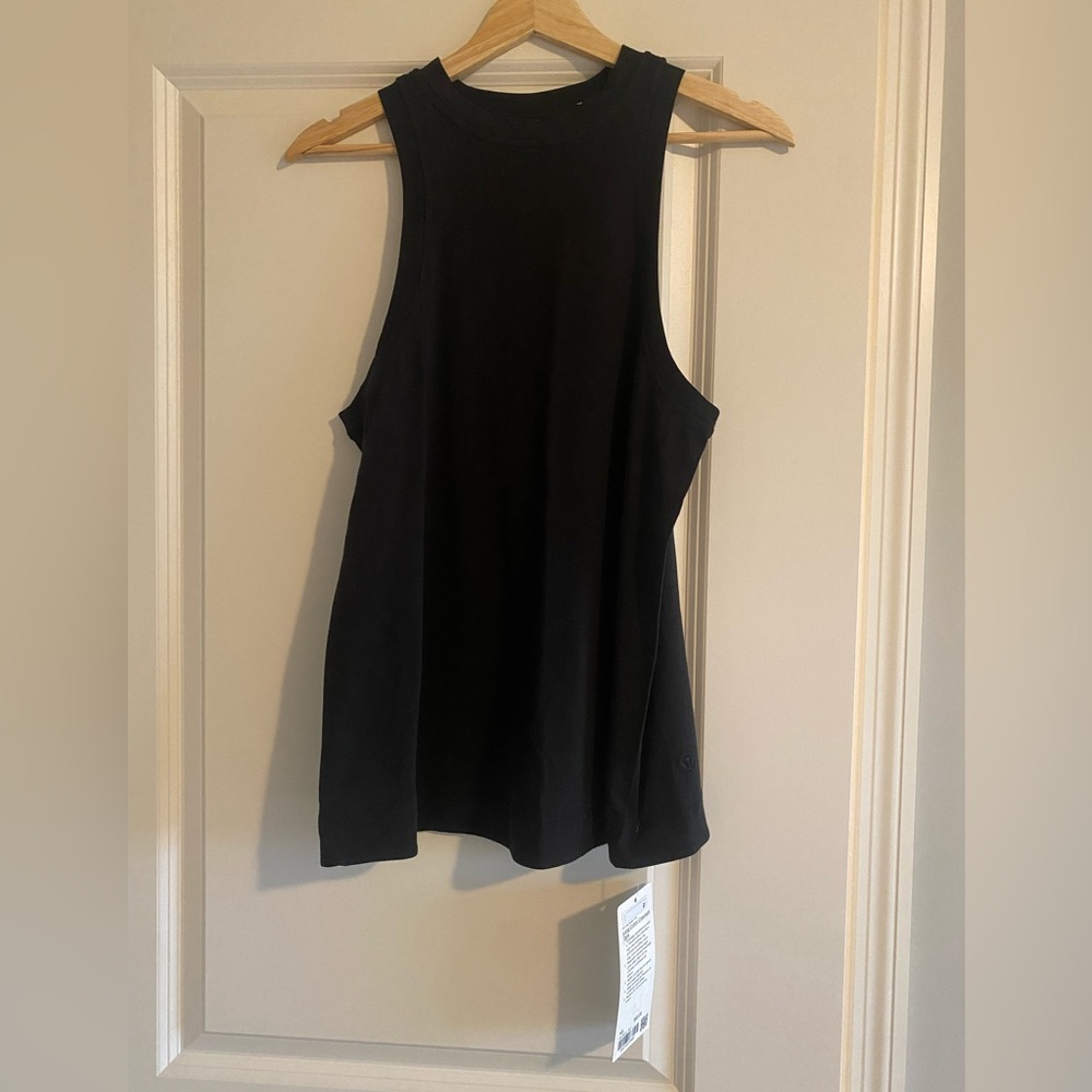Lululemon Long Cotton Crewneck Tank Top Black Size XS New